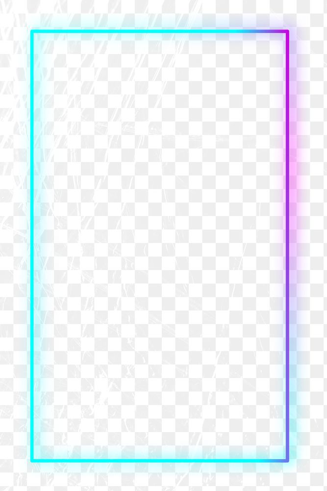 Glowing neon blue and purple frame design element
