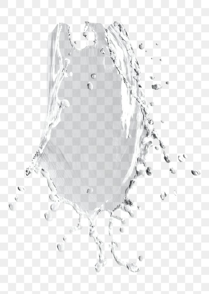 Water splash with drops design element