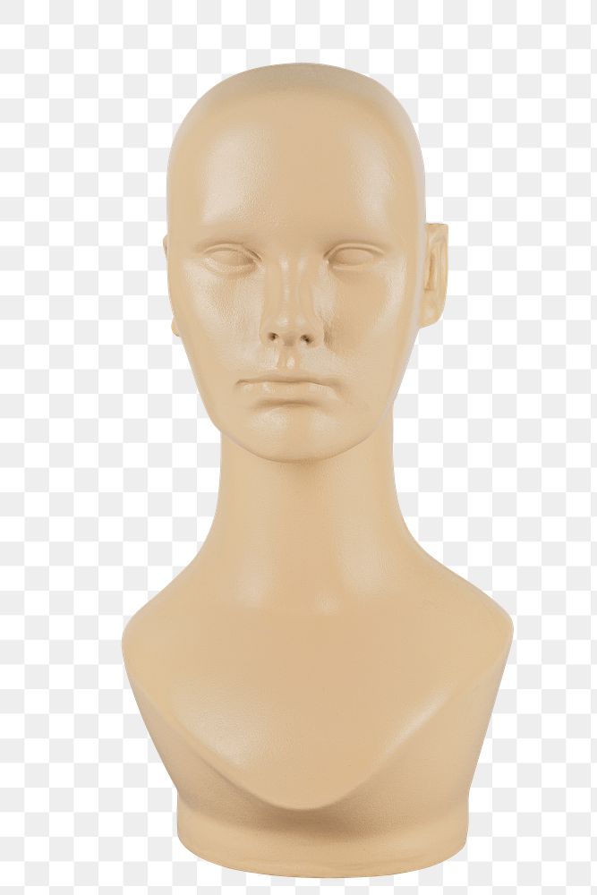 Flesh tone mannequin head mockup