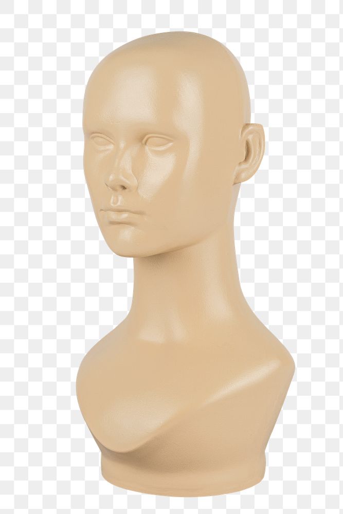 Flesh tone mannequin head in profile mockup