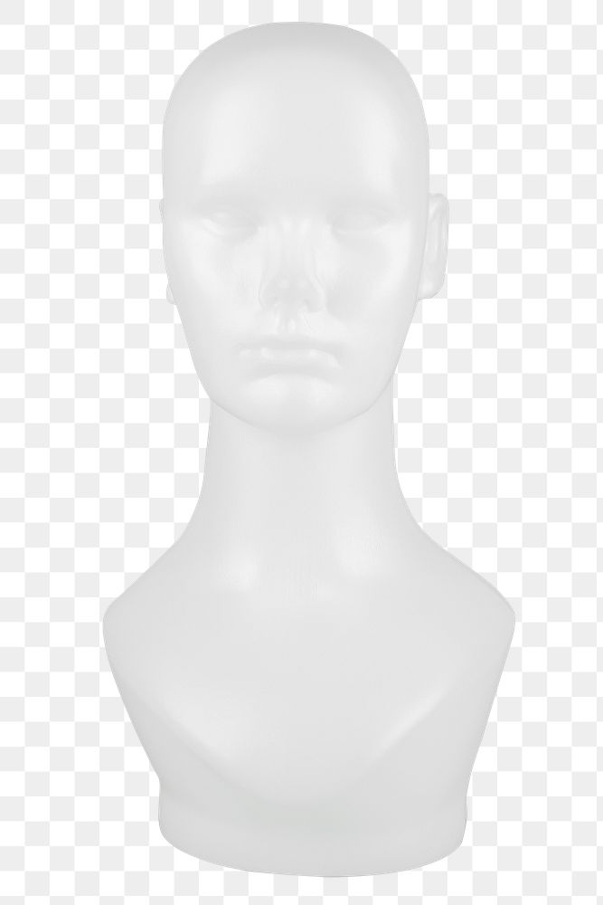 White mannequin head design element