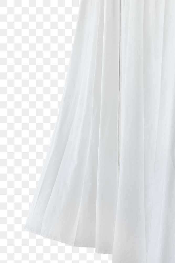 White drapery hanging from a curtain rod design element