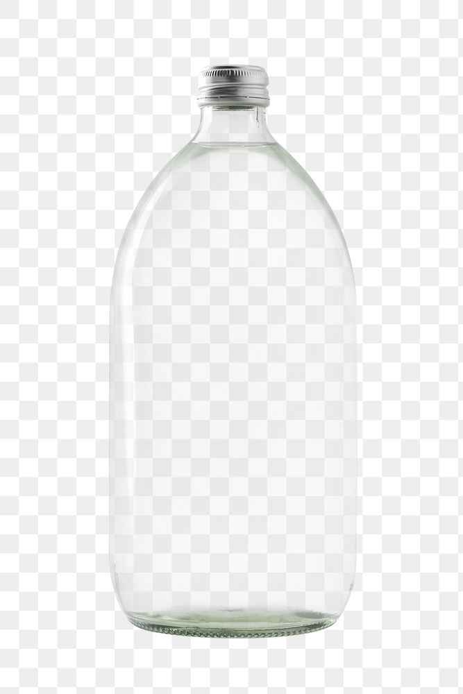 Empty clear glass bottle design element