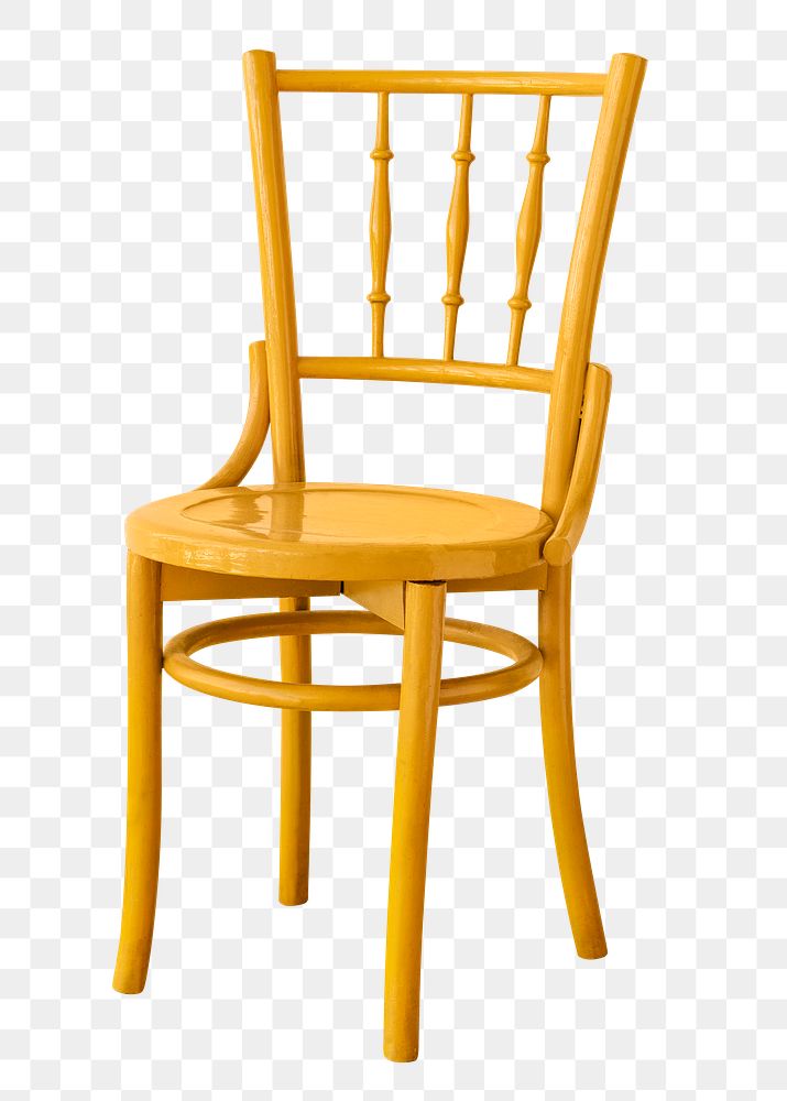 Vintage yellow wooden chair design element