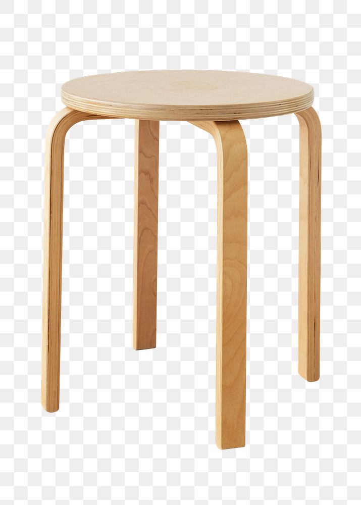 Round wooden stool design element