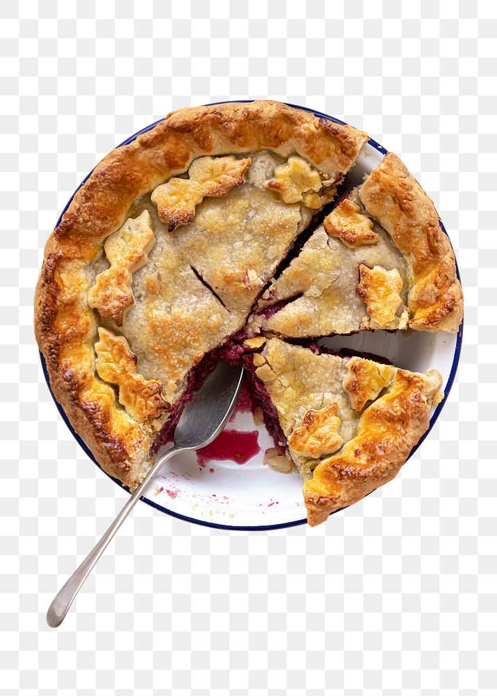 Sliced cherry pie png food photography mockup