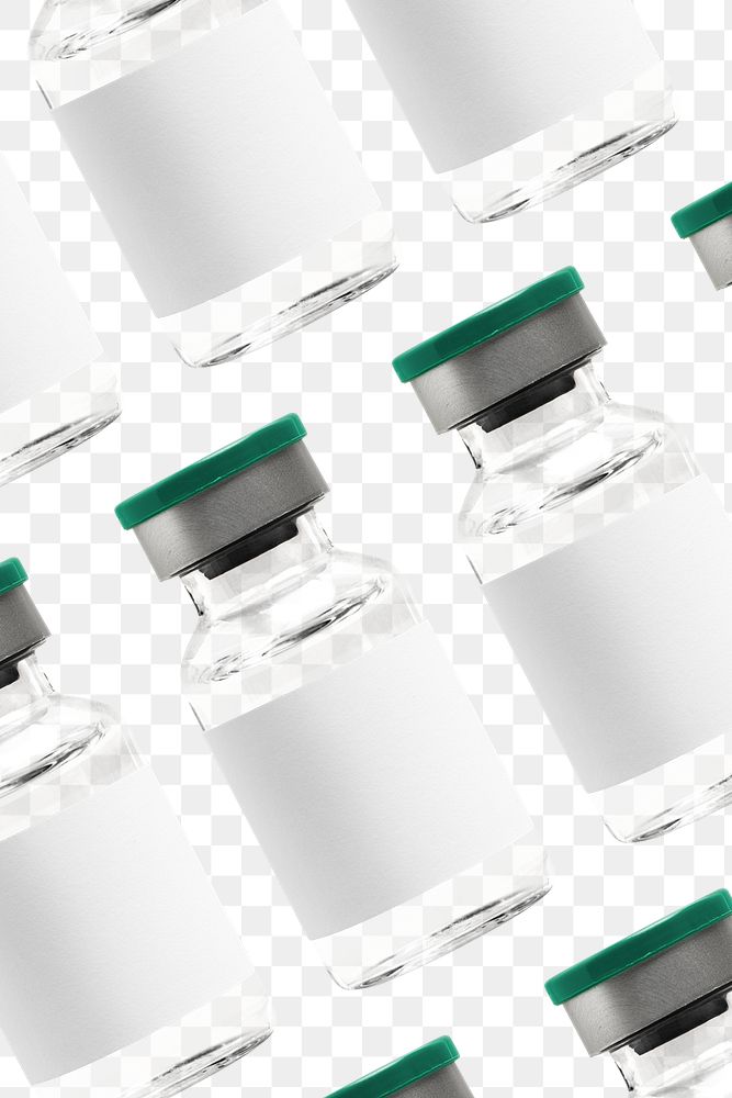Png injection bottles with label mockup