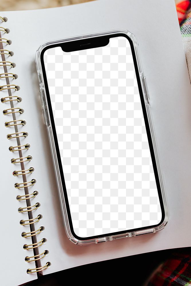 Blank smartphone screen transparent png