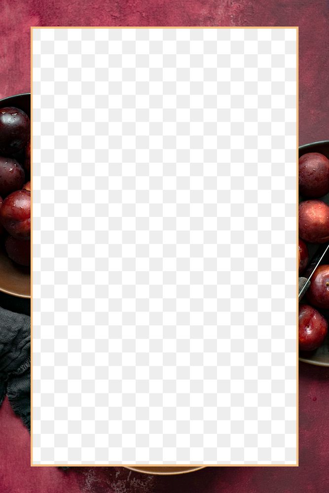 Red plum png transparent frame background