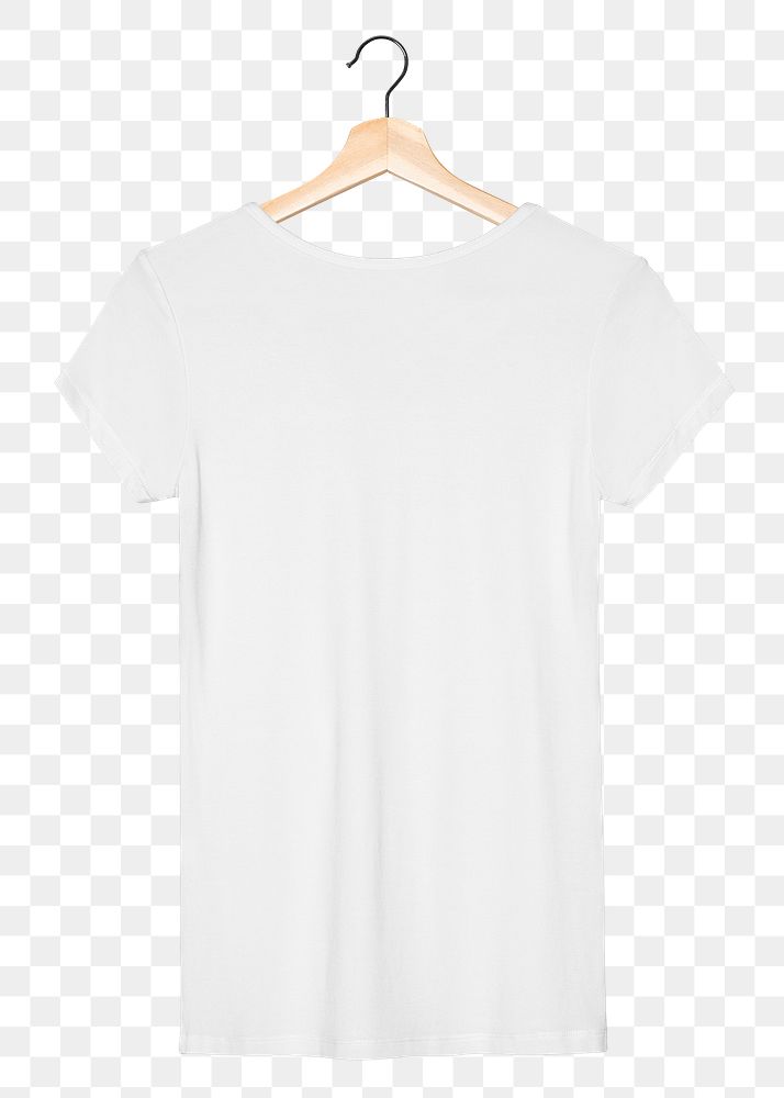 Png white tee mockup women&rsquo;s apparel rear view