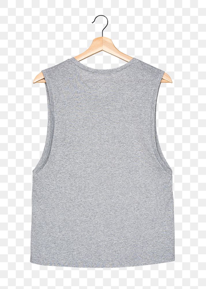 Png gray sleeveless shirt mockup streetwear fashion