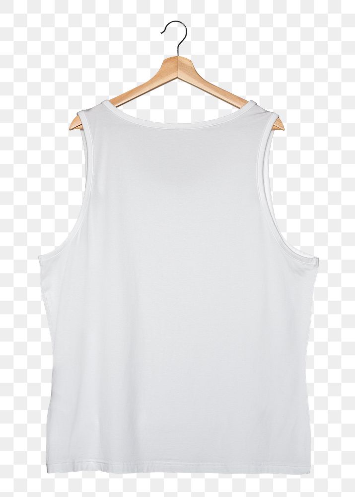 Png white sleeveless muscle shirt mockup streetwear fashion
