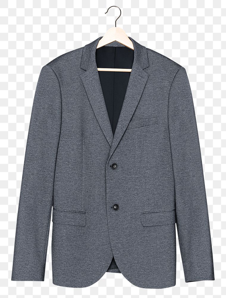 Png gray blazer mockup rear view casual men&rsquo;s wear