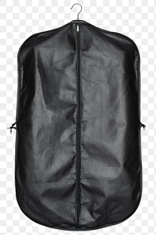 Png black garment bag mockup