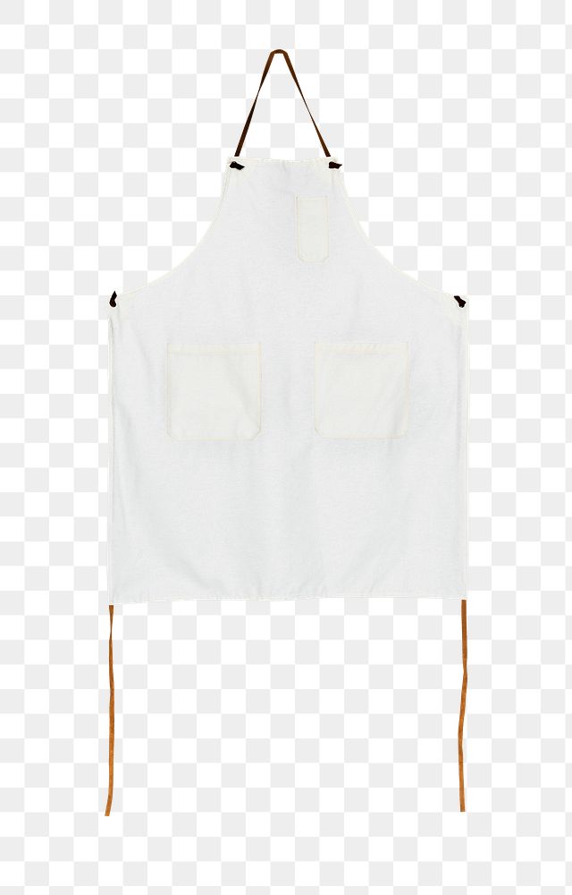 Png simple white apron mockup with pockets