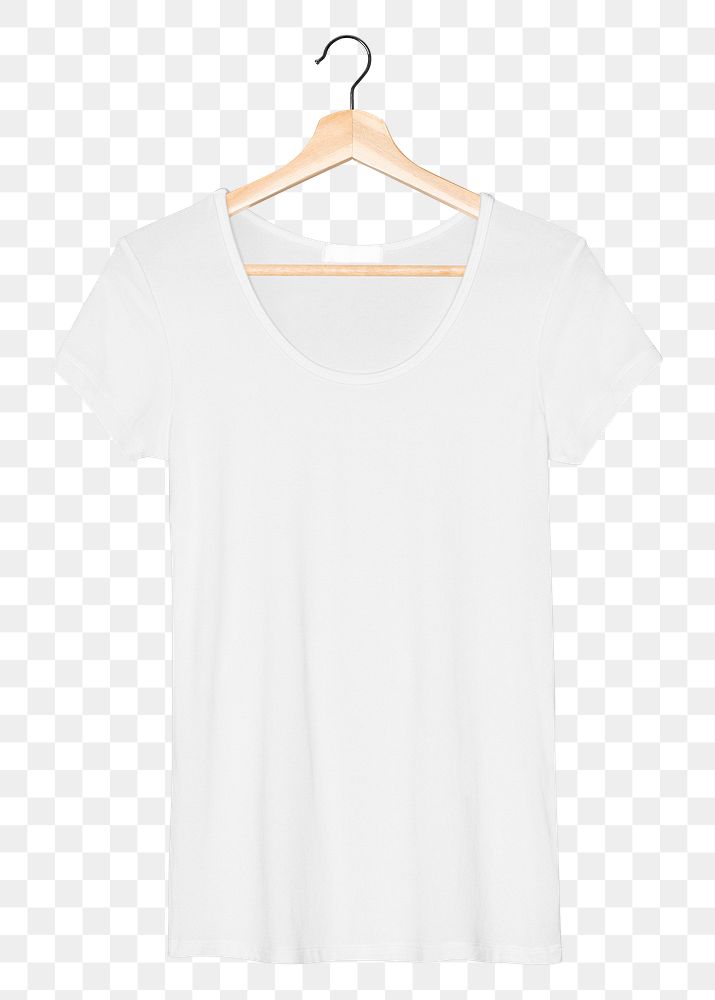 Png white tee mockup women&rsquo;s apparel front view