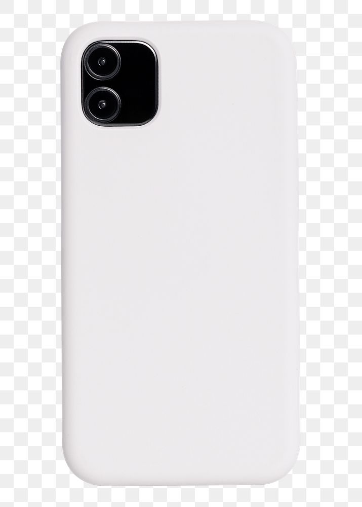 White smartphone case trans mockup product showcase back view