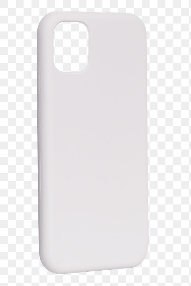 White mobile phone case mockup png product showcase back view