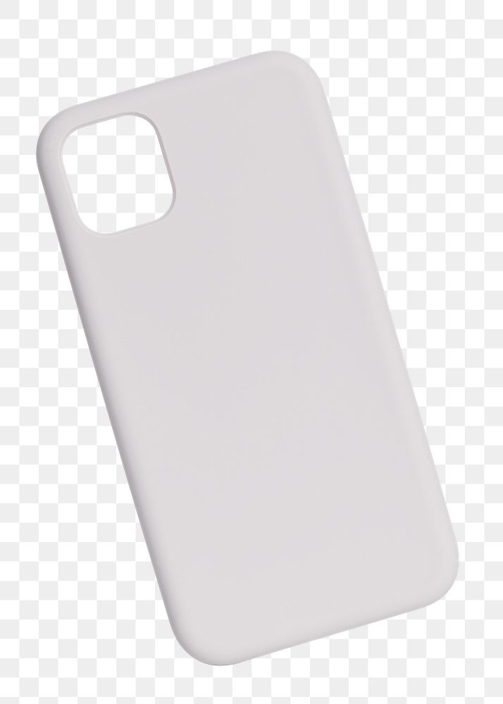 White mobile phone case mockup png product showcase back view