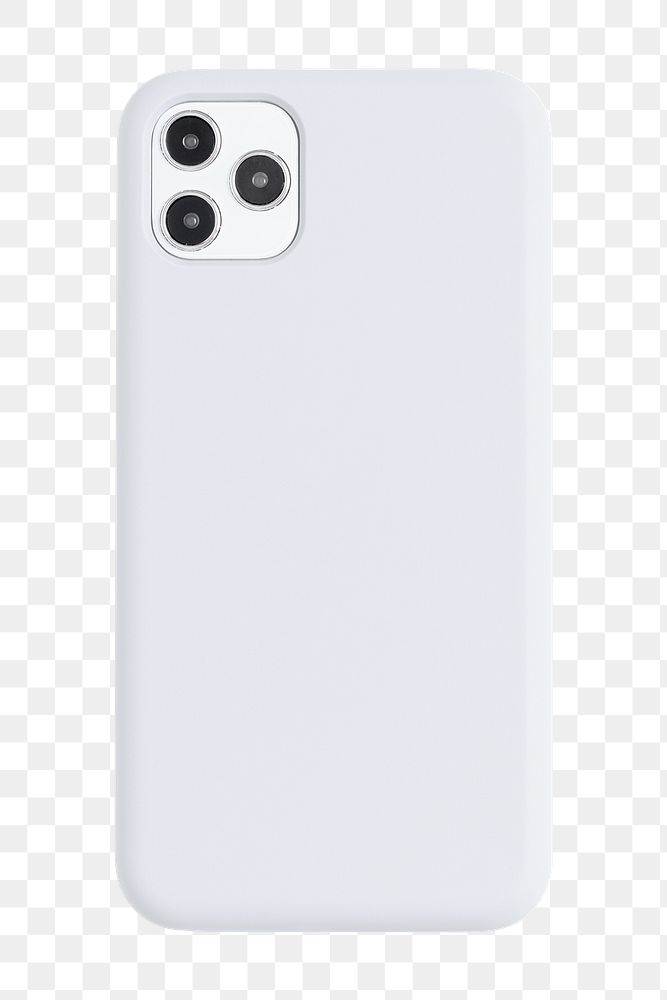White smartphone case transparent mockup product showcase back view