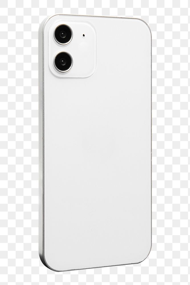 White smartphone mockup png rear view innovative technology