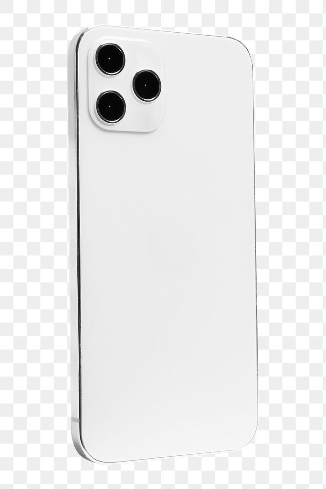 White smartphone mockup png rear view innovative technology
