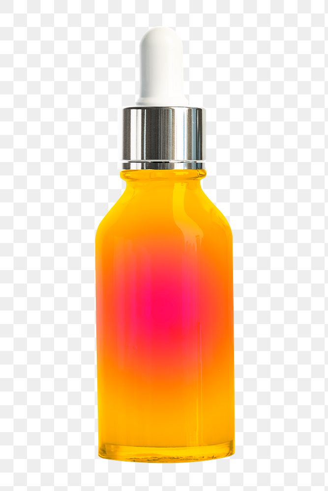 PNG dropper bottle orange product packaging for beauty and skincare