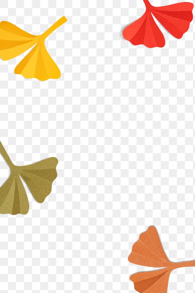 Png autumn leaf border in flat lay style
