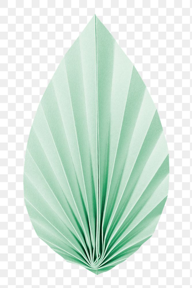 Green leaf mockup png paper craft style