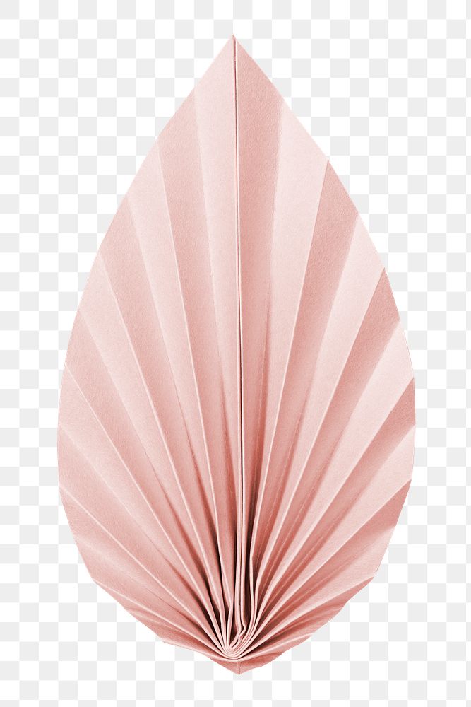 Pink leaf mockup png paper craft style