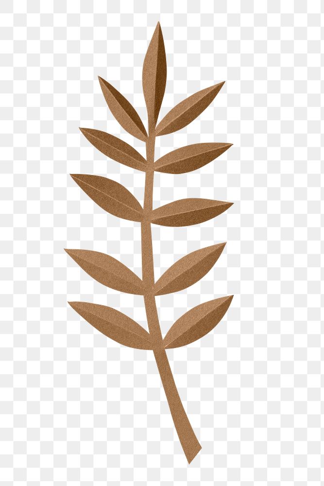 Ash leaf png mockup in paper craft style