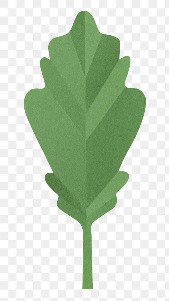 Oak leaf png mockup in paper craft style