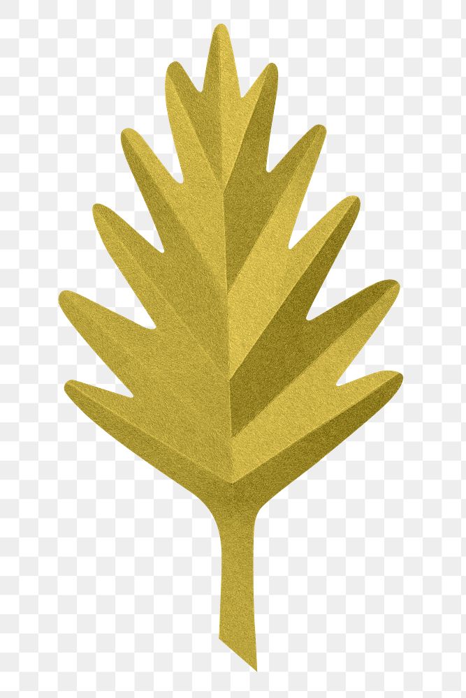 Oak leaf png mockup in paper craft style