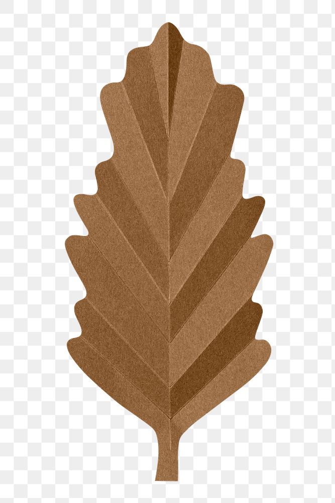 Leaf png mockup in paper craft style