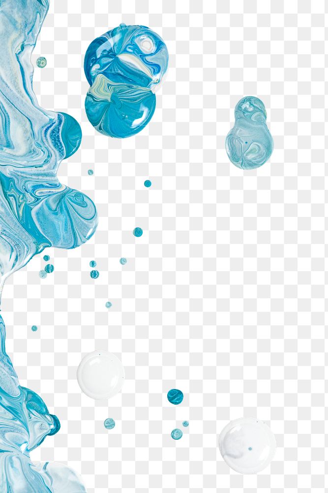 Fluid art png blue aesthetic acrylic paint