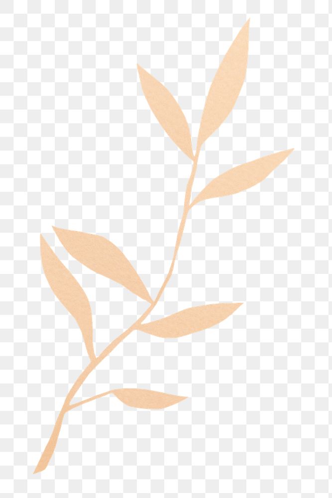 Beige leaves png sticker DIY paper craft