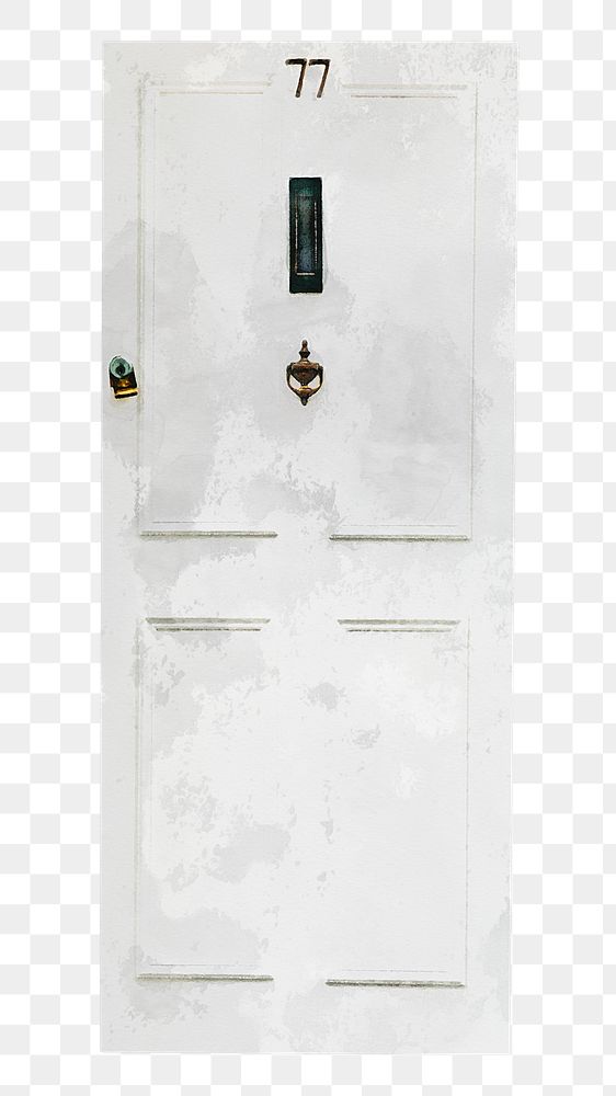 Watercolor modern png door clipart, house entrance illustration