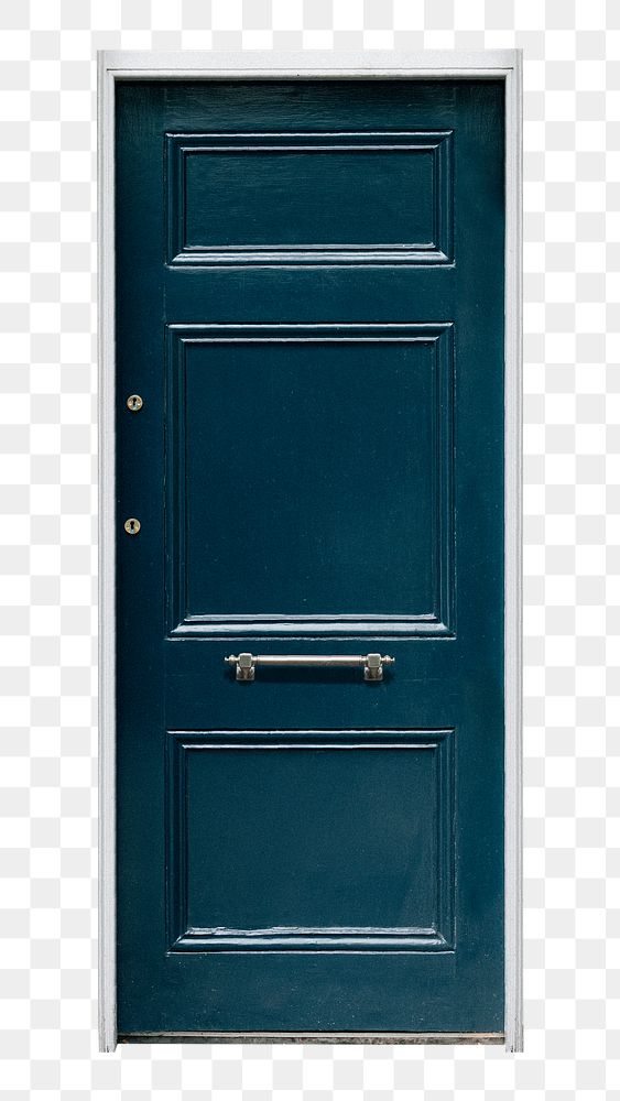 Blue panel door png clipart, modern house entrance