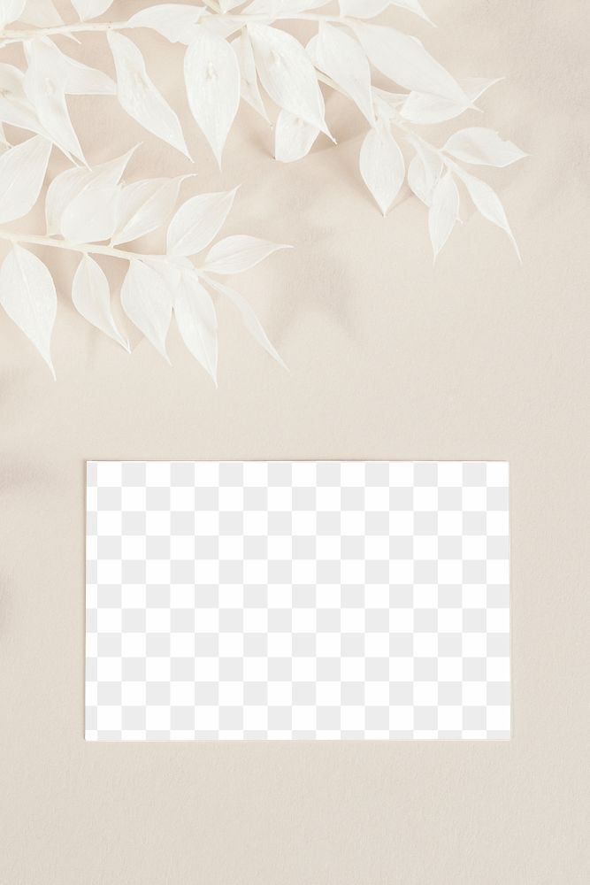 Business card with decorated branches transparent png