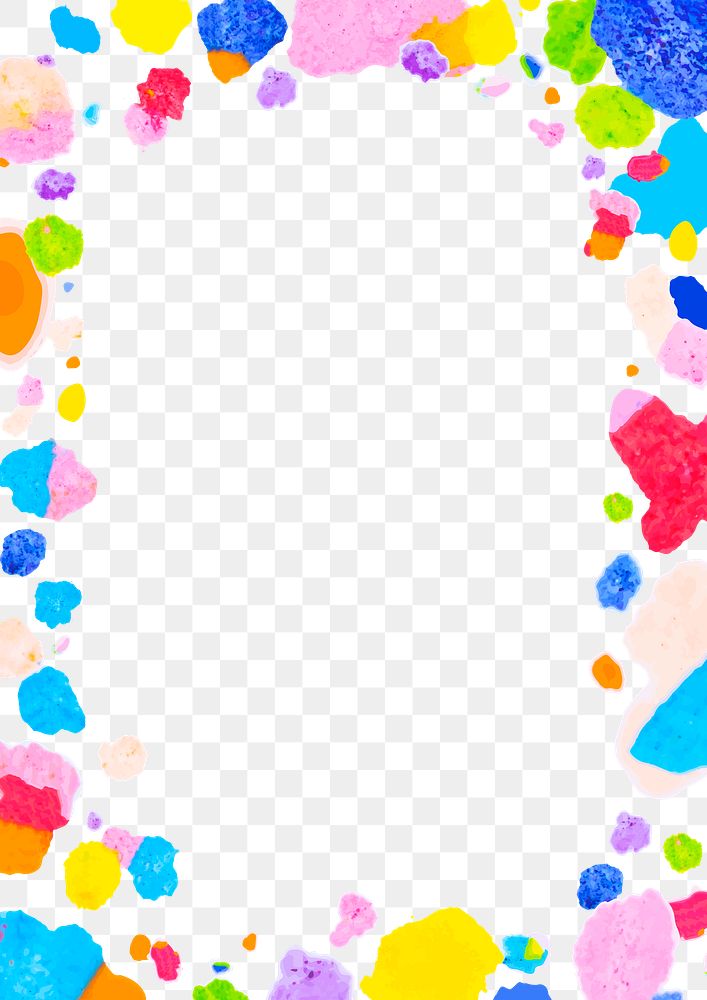 Colorful frame png with wax melted crayon art