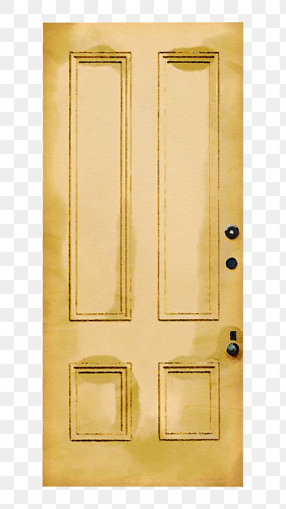 Yellow panel door png clipart, modern home interior illustration