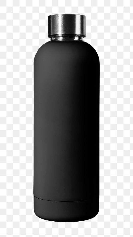 PNG black stainless steel water bottle