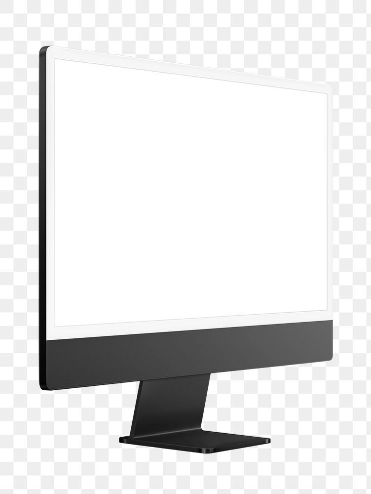Blank computer screen png on transparent background