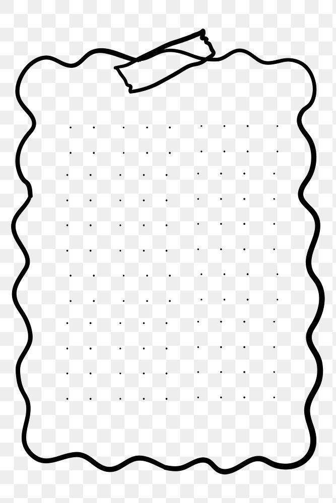 Digital note stickers png dot paper element in hand drawn style on paper texture