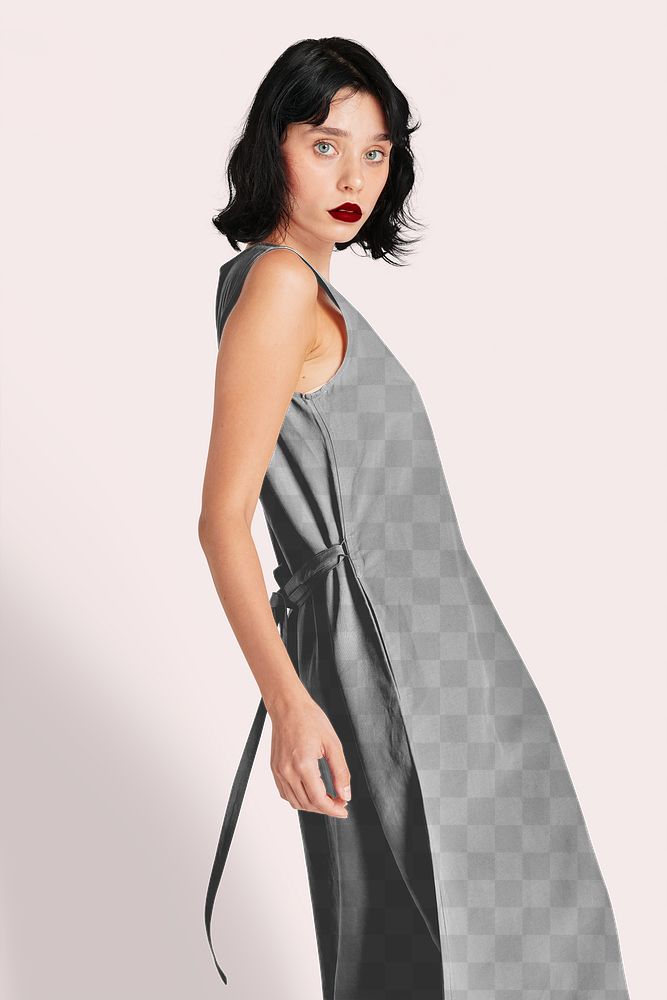 Woman&rsquo;s dress png mockup, realistic sleeveless design