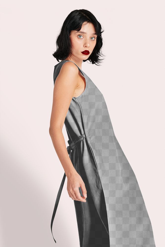 Woman’s dress png mockup, realistic sleeveless design