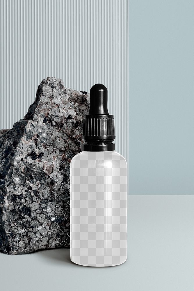 Dropper bottle png mockup, transparent product packaging design