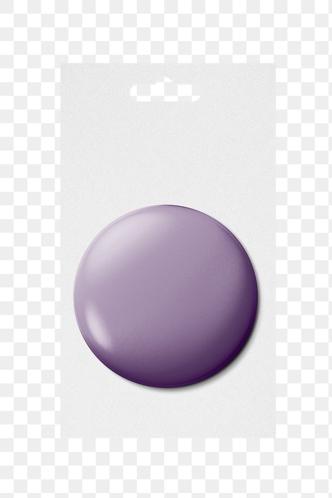Purple pin png, badge accessory on transparent background