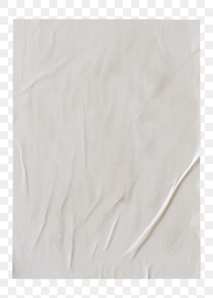 White glued png poster, abstract wall decoration with blank space on transparent background