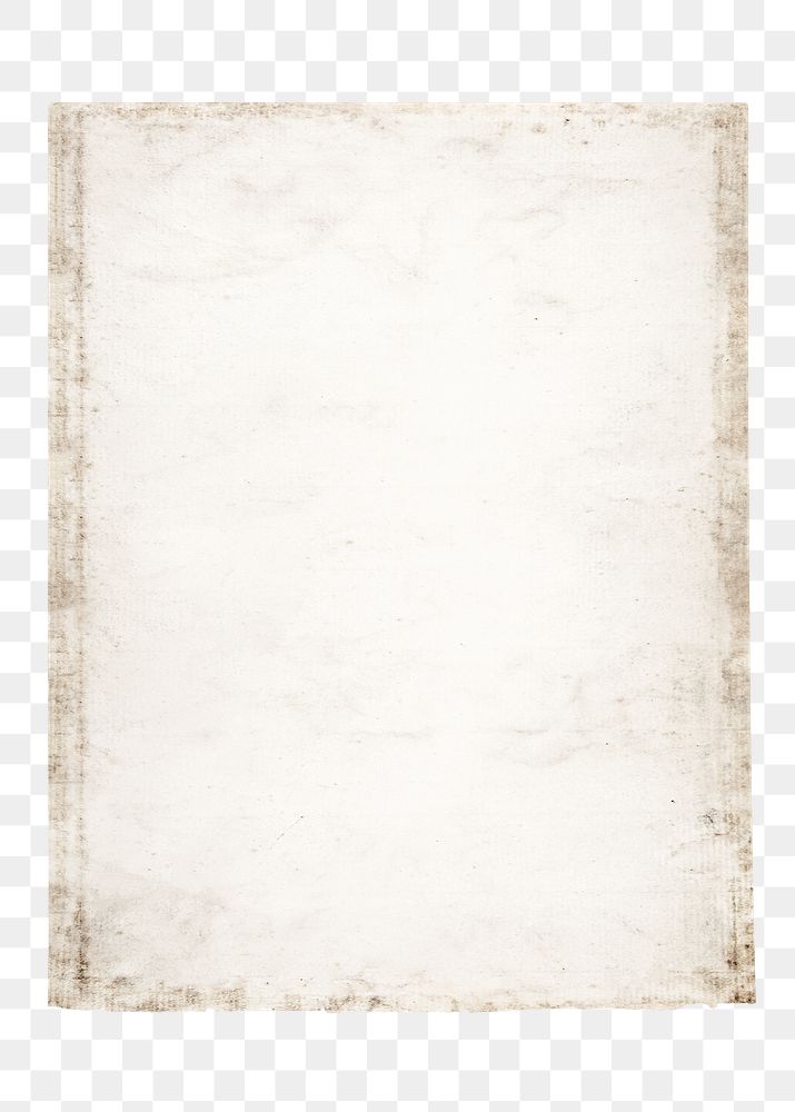 White vintage png poster, blank space, wall decoration on transparent background